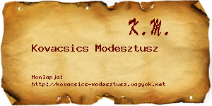 Kovacsics Modesztusz névjegykártya